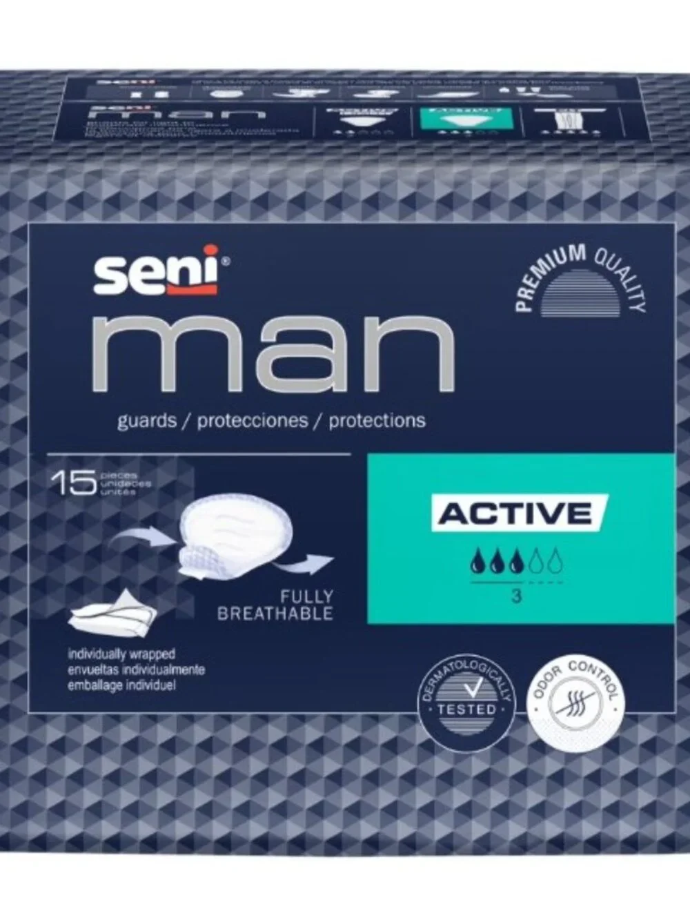 FREE w/ Purchase - SENI Man Active Light Bladder Control Guards (15 ct) - OSFM